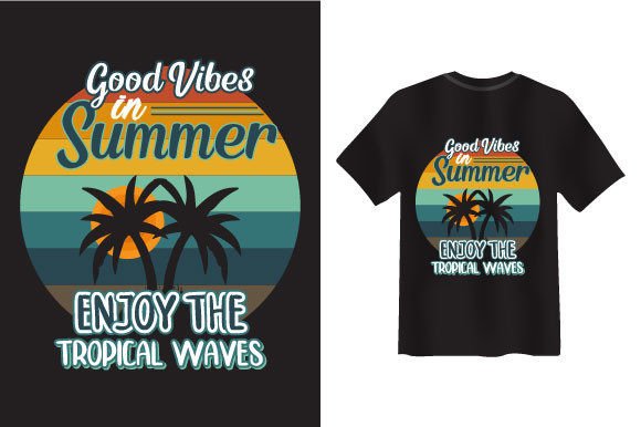 Vintage Retro Summer T-Shirt Design Graphics Freebies