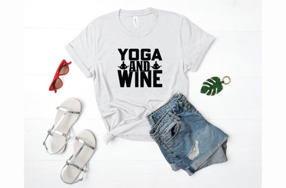 Yoga and Wine: Graphics for Freebies & Sales